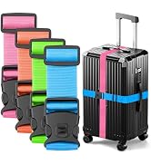 BILIONE Luggage Straps TSA Approved Add a Bag Premium Accessory for Travel Bag Closure (Mixed Col...