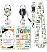 Obookey Teacher Lanyard with ID Holder - You Are Teacher Lanyards for ID Badges, Cute ID Badge Ho...