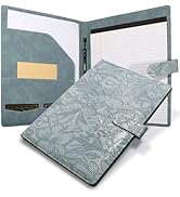 Professional Padfolio Portfolio Binder, Textured Embossing Faux Leather Folder Organizer for Lett...