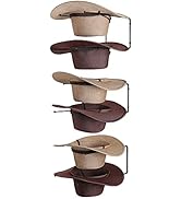Taozun Cowboy Hat Rack - 6 Pieces Cowboy Hat Holder DIY Hat Hangers for Wall Display, Black Hat H...
