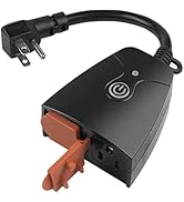 Outdoor Smart WiFi Plug, HBN Heavy Duty Wi-Fi Timer with Two Grounded Outlet, Wireless Remote Con...