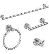 FORIOUS Bathroom Hardware Accessories Set Brushed Nickel, SUS304 Stainless Steel 24 Inch Towel Ba...