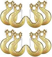 AYAYGD 8 Pack 3/8" Clevis Slip Hook with Safety Latch, Heavy Duty Safety Chain Hook for Grade 70 ...