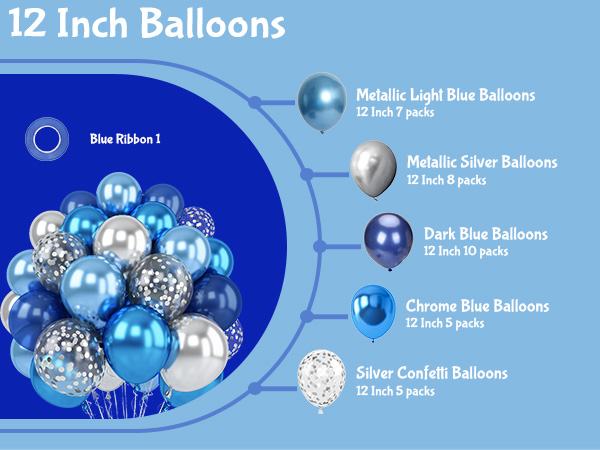 silver blue balloons