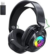 Vakedy HW10 Wireless Gaming Headset for PS5, PS4, PC, Switch, Mac, 2.4GHz Wireless Gaming Headpho...