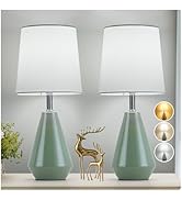 Small Bedside Table Lamp for Bedroom-Reading Desk Lamp Set of 2,with 3 Color Temperatures,15.5" N...