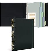 Ospelelf Vintage Hardback 3 Ring Binder 1 Inch, Professional Leather Binder Organizer D Ring Fits...