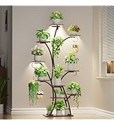 Plant Stand Indoor with Grow Lights - Lighted Plant Shelf Indoor, 64" Tall Corner Plant Stands fo...