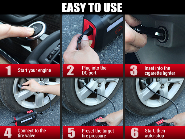 This 12v tire inflator is very easy to use and is great for beginners.