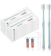 Lomgwumy Disposable Toothbrushes with Toothpaste, Travel Toothbrush Kit, Individually Packaged, L...