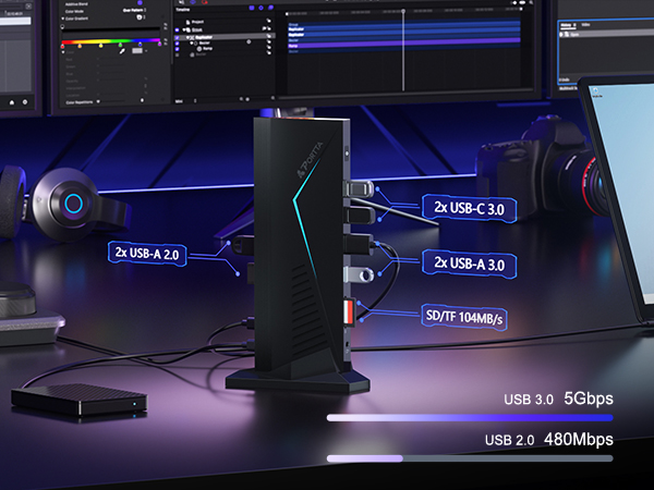 PORTTA 14 IN 1 Docking Station Triple Display