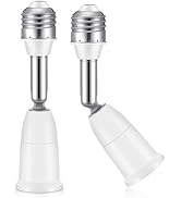 DEECOZY 2Pcs E26 Light Socket Extender, 5.5 Inch Light Bulb Extension, Adjustable 180° Bendable 3...