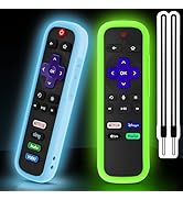 2 Pack Remote Cover for Roku, Battery Cover for TCL Roku Smart TV Steaming Stick Remote, Silicone...
