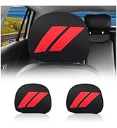 wedfish 2PCS Car Headrest Cover Soft Polyester,Stylish Headrest Covers for Cars as Headrests Prot...