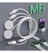 2023 New Apple Watch Charger Cable - Apple Watch*2+Lightning*2 Travel Charger for iPhone and Appl...