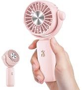 QearFun Mini Handheld Fan, Portable Fan with USB Rechargeable Battery, 3 Speed Personal Desk Tabl...