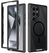 wahhle Samsung Galaxy S24 Ultra Case, Magnetic Wireless Charging Built in Screen Protector Full B...