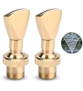 Hicello 2 Pack 1/2" DN15 Female and 3/4" DN20 Male Brass Fountain Nozzle Fan-Shaped Water Fountai...