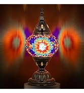 Marrakech Stained Glass Lamp Moroccan Lamps with Tiffany Style, Handmade Turkish Mosaic Lamps wit...