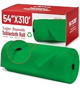 Plastic Table Cloth, 310 Ft X 54 in Plastic Table Cloth Disposable Green Tablecloth Premium PEVA ...