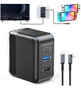 65W Switch Dock Adapter, 3 in 1 with PD Charger Port+ 4K HDMI 2.1+UAB A Port, Switch Portable Doc...