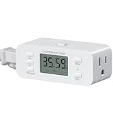 DEWENWILS 36 Hours Countdown Timer Outlet, Timers for Electrical Outlets Indoor, Large Screen &amp; R...