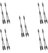 KNMIPJD Solar Panel Connector 5 Pair 2 to 1 Y Branch Parallel Adapter, 30A 1000V 10AWG Tool-Free ...