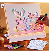 LED Note Board with 7 Colors, Rechargeable Super Bright Magnetic Light Up Acrylic Dry Erase Board...