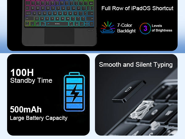 Unparalleled Control and Comfort, Smooth and Silent Typing Wireless Keyboard for iPad.