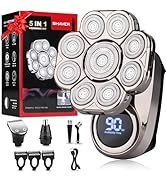 9D Head Shavers for Bald Men, Electric Razor for Men to Shave Fast with LED Display, Cordless Rec...