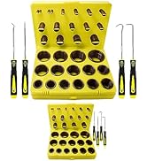 KEZE 382 Pcs SAE Viton O Ring Kit and 386 Pcs Metric Viton O Ring Kit for Industrial Pressure Was...