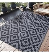 OLANLY Waterproof Outdoor Rug 5x8 ft, Reversible Plastic Straw Patio Rug for Camping, RV Mat Outs...