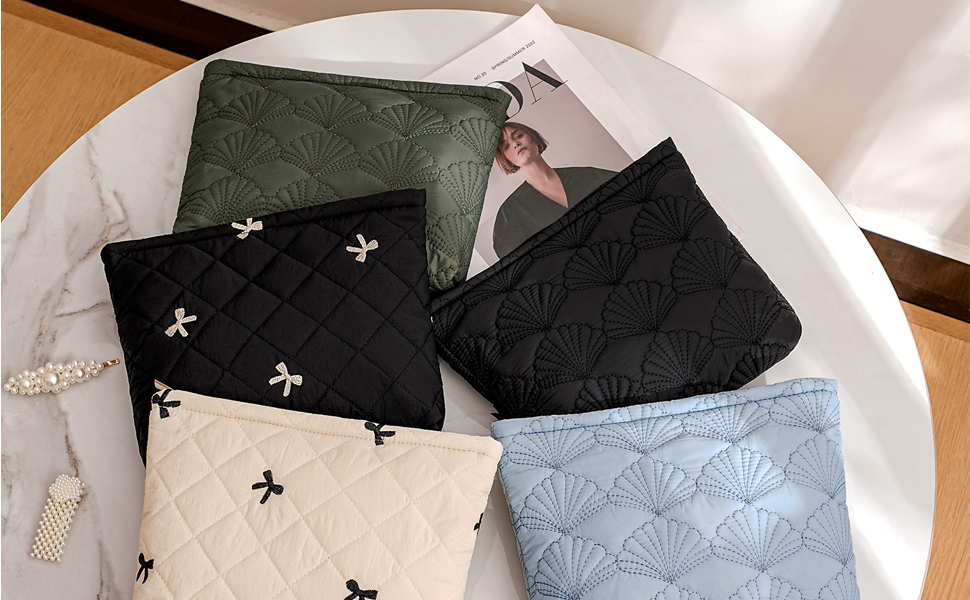 Quilted Cotton Coquette Makeup bag