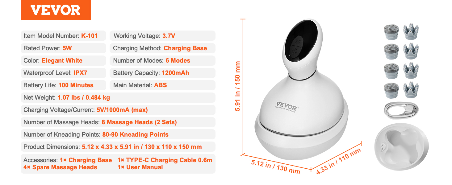 electric cordless hair scalp massager