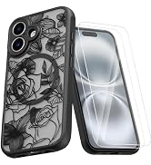XIZYO Magnetic Case for iPhone 16 Floral Cute Case Flower Aesthetic [Compatible with Magsafe] Ros...