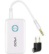 YMOO Bluetooth 5.3 Transmitter Receiver for 2 Wireless Headphones/Speaker/Airplane, 3.5mm Jack AU...