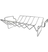 Quantfire Rib Rack and Turkey Rack for Smoking and Grilling, Stainless Steel Dual-Purpose Roastin...