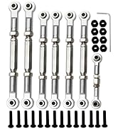 (2023 Upgrade) Stainless Steel Adjustable Turnbuckles Camber Links Toe Link Set for Traxxas Slash...
