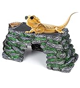 Hygger Zoo 3 in 1 Large Bearded Dragon Basking Platform 13.4x7.1x5.3 in Scape Step Ledge Cave Hid...
