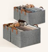 GRANNY SAYS Storage Baskets for Closet, Extra Large Storage Bins with Metal Frame, Canvas Storage...