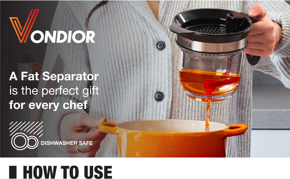 A Fat Separator is the perfect gift for every chef and is dishwasher safe.