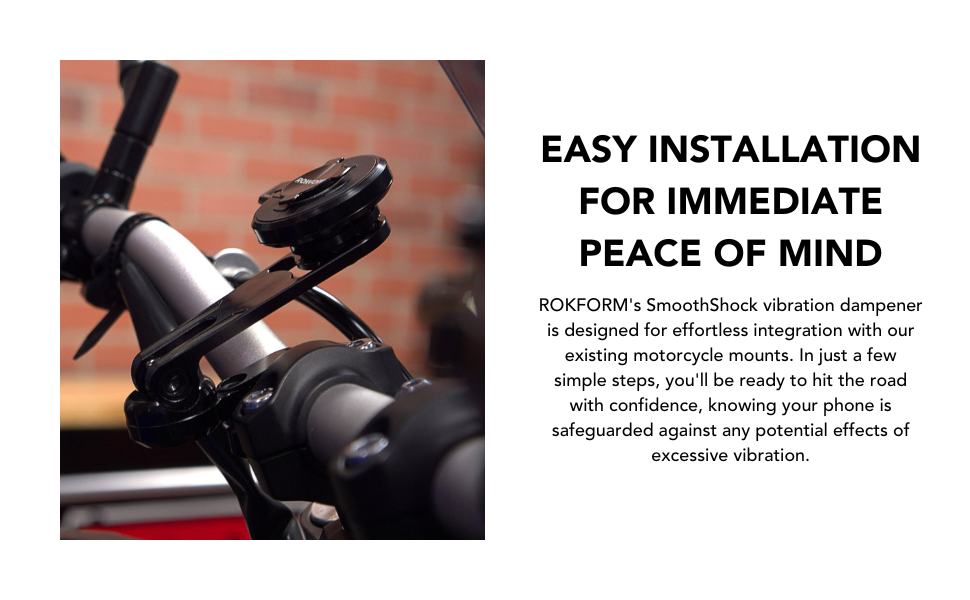 rokform vibration dampener; motorcycle phone mount; vibration dampener for iphone; reduces vibration