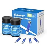 LinkSun Diabetic Blood Test Strips*100, Used for G-425-1,G-425-2V, G-425-3 Blood Glucose Monitor ...
