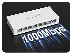 VunLink 8-Port Gigabit Unmanaged Ethernet Switch