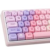 TYRIXKI PBT Keycaps 136 Keys MOA Keycaps, Gradient Cat Keycap Dye-Sublimation Cute Custom Keycap ...