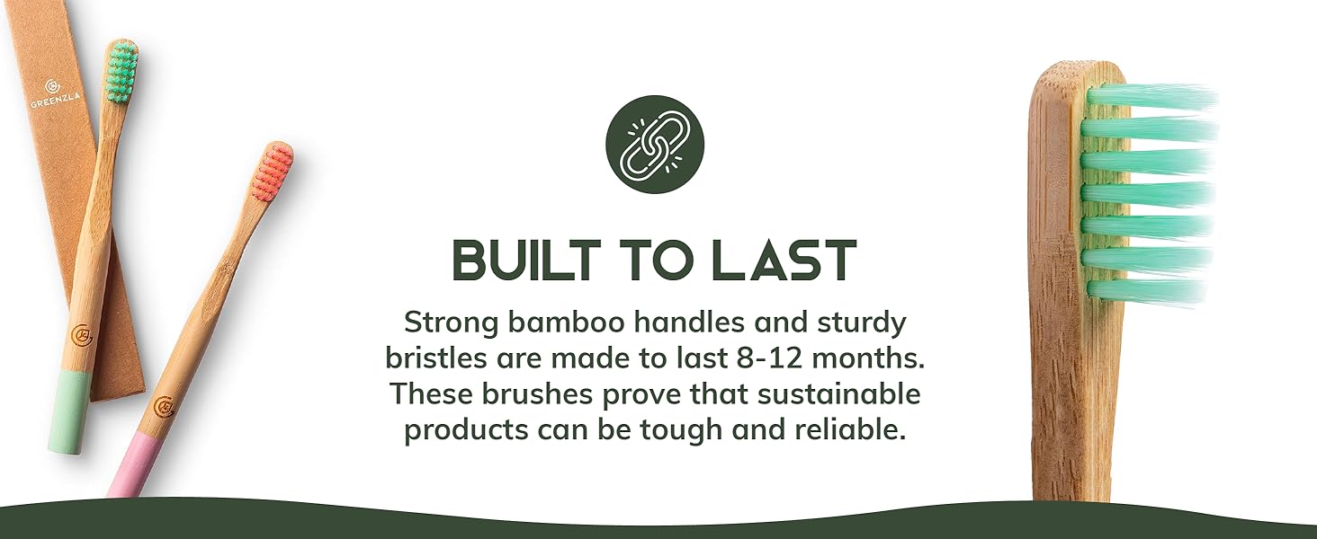 Greenzla Kids Bamboo Toothbrushes Organic Sustainable Dental Care Ergonomic Soft Charcoal Bristles