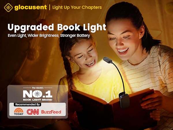 Glocusent Upgraded book light