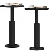 LAATOOREE Small Round Side Tables Set of 2, Drink Tables, Accent Coffee Tables, Pedestal End Tabl...