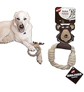 SPOT Dura-Fused Leather Animal Rings - Rope Dog Toy, Made with Real Leather and Jute Fabric, Dura...