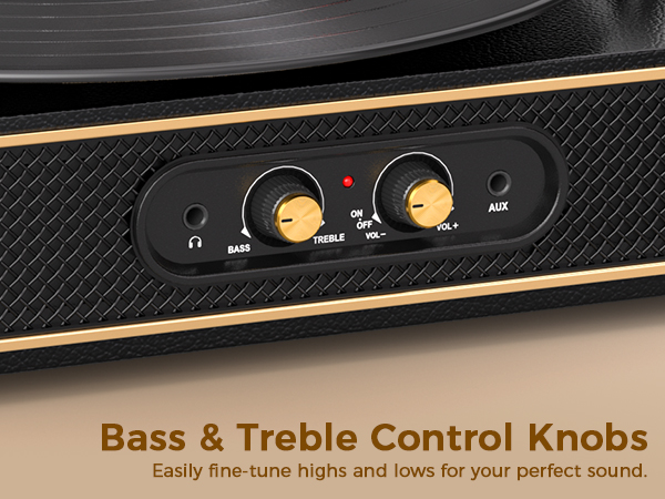 black record player with speakers